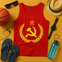 Hammer And Sickle Star CCCP Soviet Union Red Tank Top