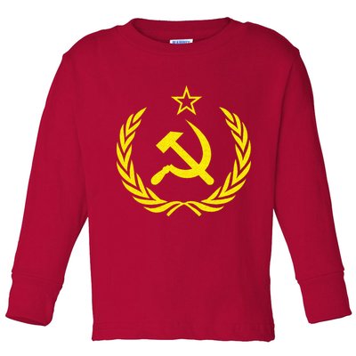 Hammer And Sickle Star CCCP Soviet Union Red Toddler Long Sleeve Shirt