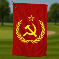 Hammer And Sickle Star CCCP Soviet Union Red Golf Towel