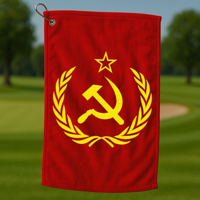 Hammer And Sickle Star CCCP Soviet Union Red Golf Towel