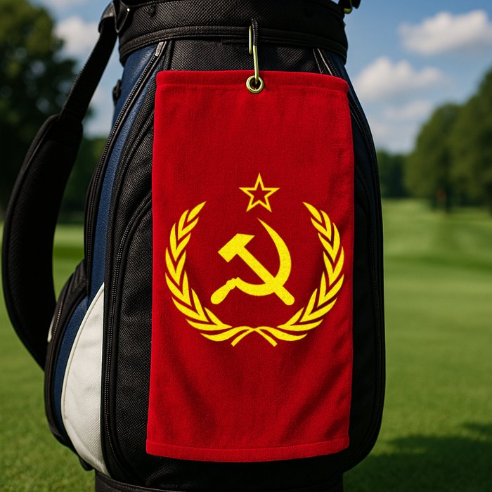 Hammer And Sickle Star CCCP Soviet Union Red Golf Towel