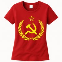 Hammer And Sickle Star CCCP Soviet Union Red Womens T-Shirt