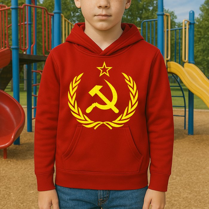 Hammer And Sickle Star CCCP Soviet Union Red Kids Hoodie