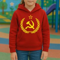 Hammer And Sickle Star CCCP Soviet Union Red Kids Hoodie