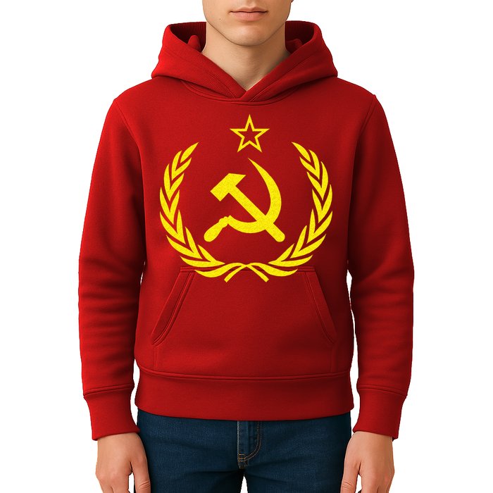 Hammer And Sickle Star CCCP Soviet Union Red Kids Hoodie