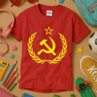 Hammer And Sickle Star CCCP Soviet Union Red Kids T-Shirt