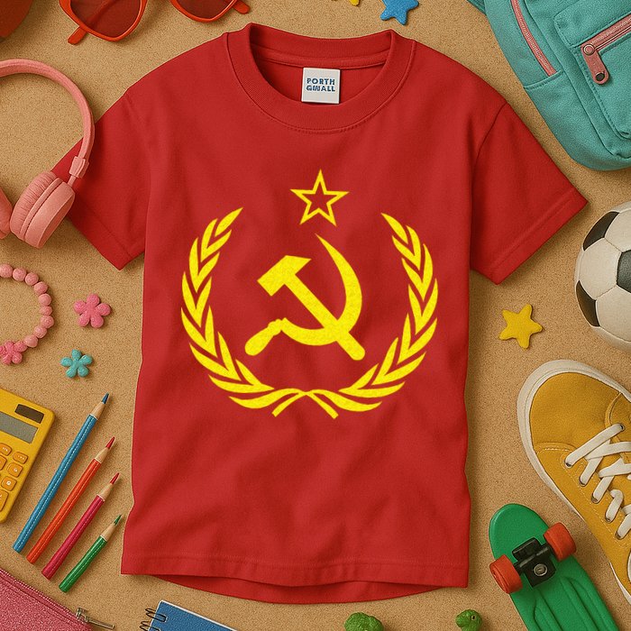 Hammer And Sickle Star CCCP Soviet Union Red Kids T-Shirt
