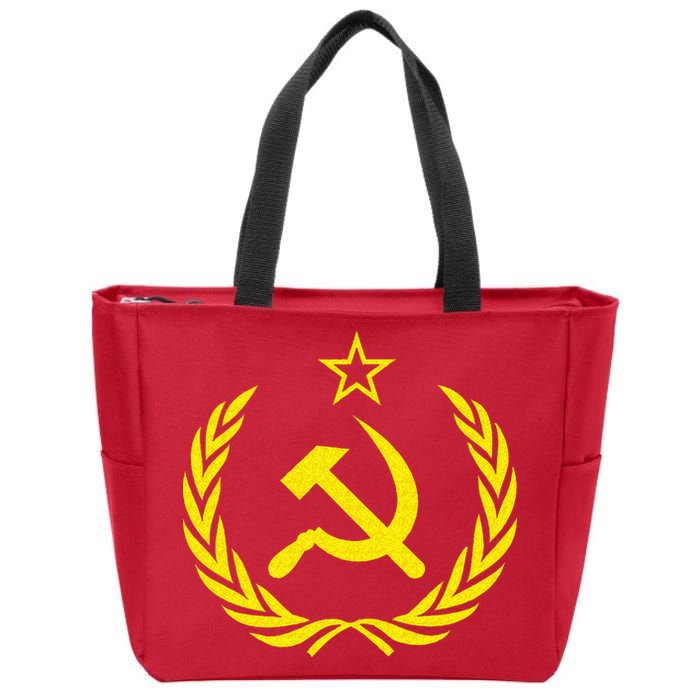 Hammer And Sickle Star CCCP Soviet Union Red Zip Tote Bag