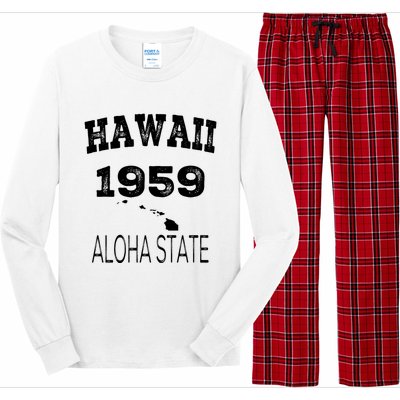 Hawaii Aloha State 1959 Vintage Established Sports Hawaiian Islands Hi Long Sleeve Pajama Set