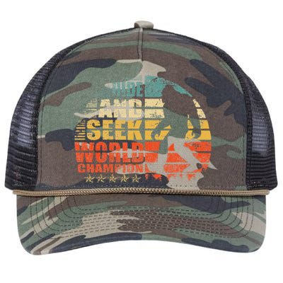 Hide And Seek World Champion Bigfoot Is Real Retro Rope Trucker Hat Cap