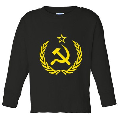 Hammer And Sickle Star Cccp Soviet Union Red Toddler Long Sleeve Shirt