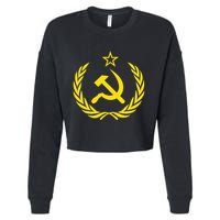 Hammer And Sickle Star Cccp Soviet Union Red Cropped Pullover Crew