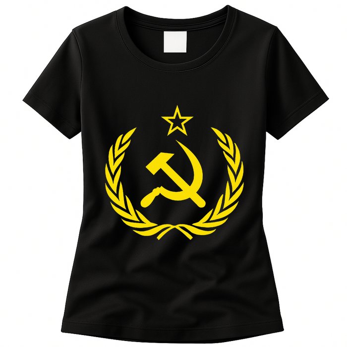 Hammer And Sickle Star Cccp Soviet Union Red Womens T-Shirt