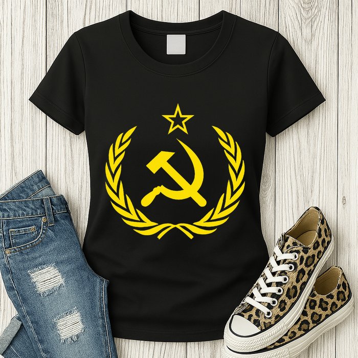 Hammer And Sickle Star Cccp Soviet Union Red Womens T-Shirt