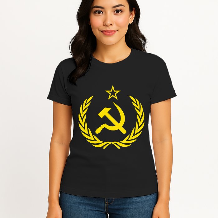 Hammer And Sickle Star Cccp Soviet Union Red Womens T-Shirt