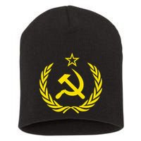 Hammer And Sickle Star Cccp Soviet Union Red Short Acrylic Beanie