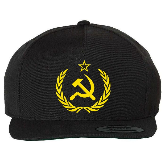 Hammer And Sickle Star Cccp Soviet Union Red Wool Snapback Cap