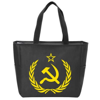 Hammer And Sickle Star Cccp Soviet Union Red Zip Tote Bag