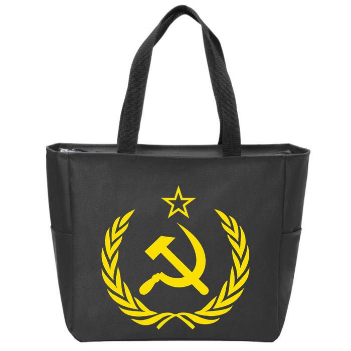 Hammer And Sickle Star Cccp Soviet Union Red Zip Tote Bag