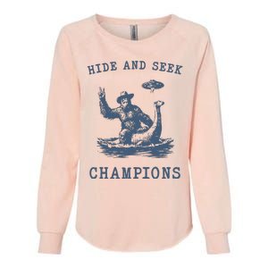 Hide And Seek Ufo Retro Bigfoot Womens California Wash Sweatshirt