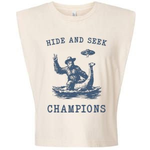 Hide And Seek Ufo Retro Bigfoot Garment-Dyed Women's Muscle Tee