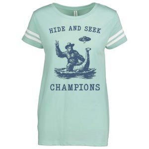 Hide And Seek Ufo Retro Bigfoot Enza Ladies Jersey Football T-Shirt