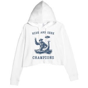 Hide And Seek Ufo Retro Bigfoot Crop Fleece Hoodie