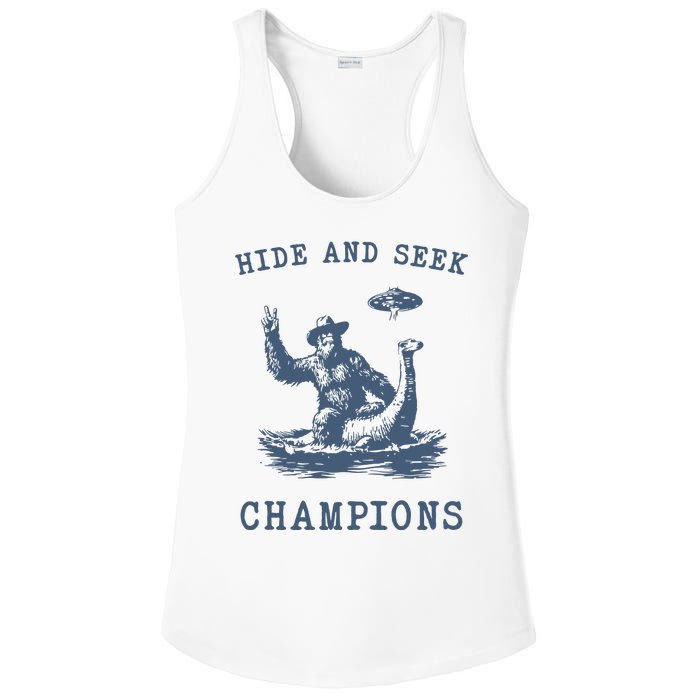 Hide And Seek Ufo Retro Bigfoot Ladies PosiCharge Competitor Racerback Tank