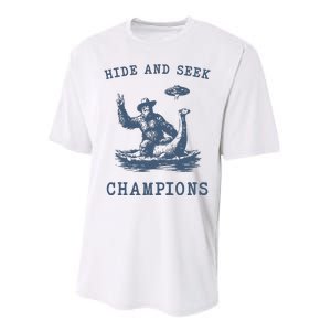 Hide And Seek Ufo Retro Bigfoot Performance Sprint T-Shirt