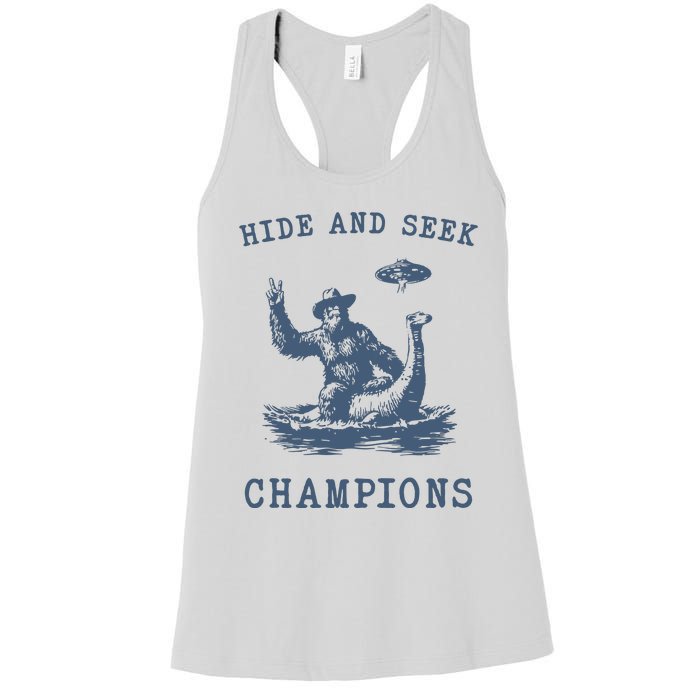 Hide And Seek Ufo Retro Bigfoot Women's Racerback Tank