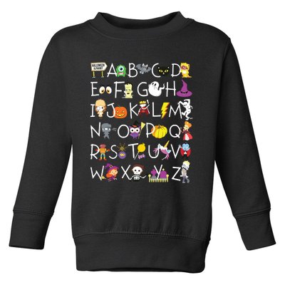 Halloween Alphabet Shirts Spooky Teacher Kindergarten Toddler Sweatshirt