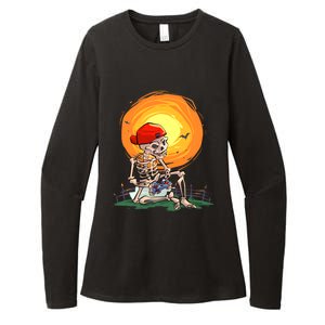 Halloween Awesome Skeleton Gamer Gaming Gift Womens CVC Long Sleeve Shirt