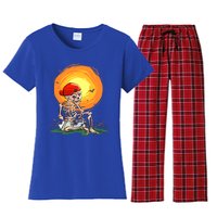 Halloween Awesome Skeleton Gamer Gaming Gift Women's Flannel Pajama Set