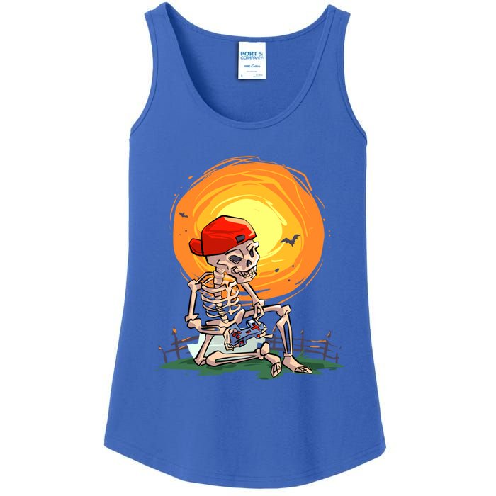 Halloween Awesome Skeleton Gamer Gaming Gift Ladies Essential Tank