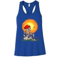 Halloween Awesome Skeleton Gamer Gaming Gift Women's Racerback Tank