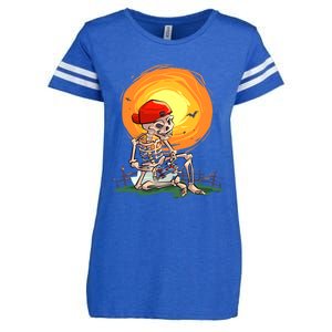 Halloween Awesome Skeleton Gamer Gaming Gift Enza Ladies Jersey Football T-Shirt