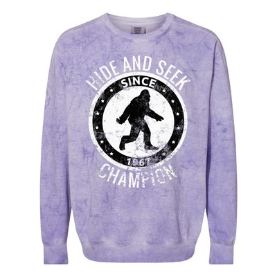 Hide And Seek Champion Bigfoot Sasquatch Since 1967 Colorblast Crewneck Sweatshirt