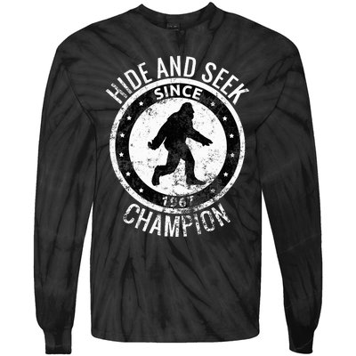 Hide And Seek Champion Bigfoot Sasquatch Since 1967 Tie-Dye Long Sleeve Shirt