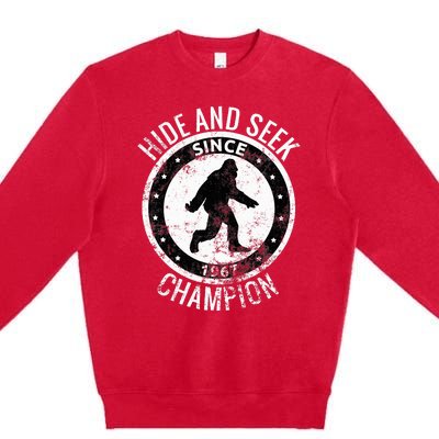 Hide And Seek Champion Bigfoot Sasquatch Since 1967 Premium Crewneck Sweatshirt