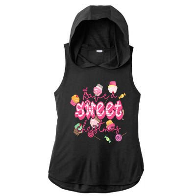 Have A Sweet Christmas Cute Candy Ladies PosiCharge Tri-Blend Wicking Draft Hoodie Tank