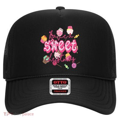 Have A Sweet Christmas Cute Candy High Crown Mesh Back Trucker Hat