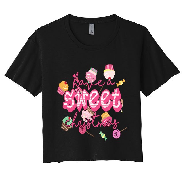 Have A Sweet Christmas Cute Candy Crop Top
