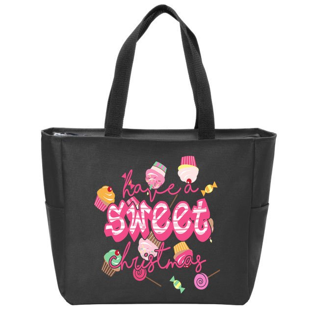 Have A Sweet Christmas Cute Candy Zip Tote Bag