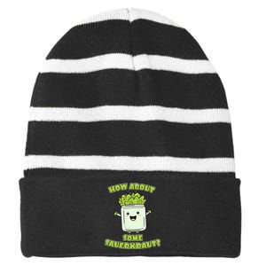 How About Some Sauerkraut Striped Beanie with Solid Band