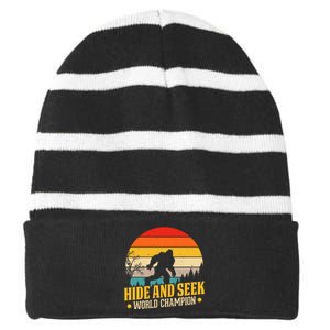 Hide And Seek World Champion Graphic Striped Beanie with Solid Band