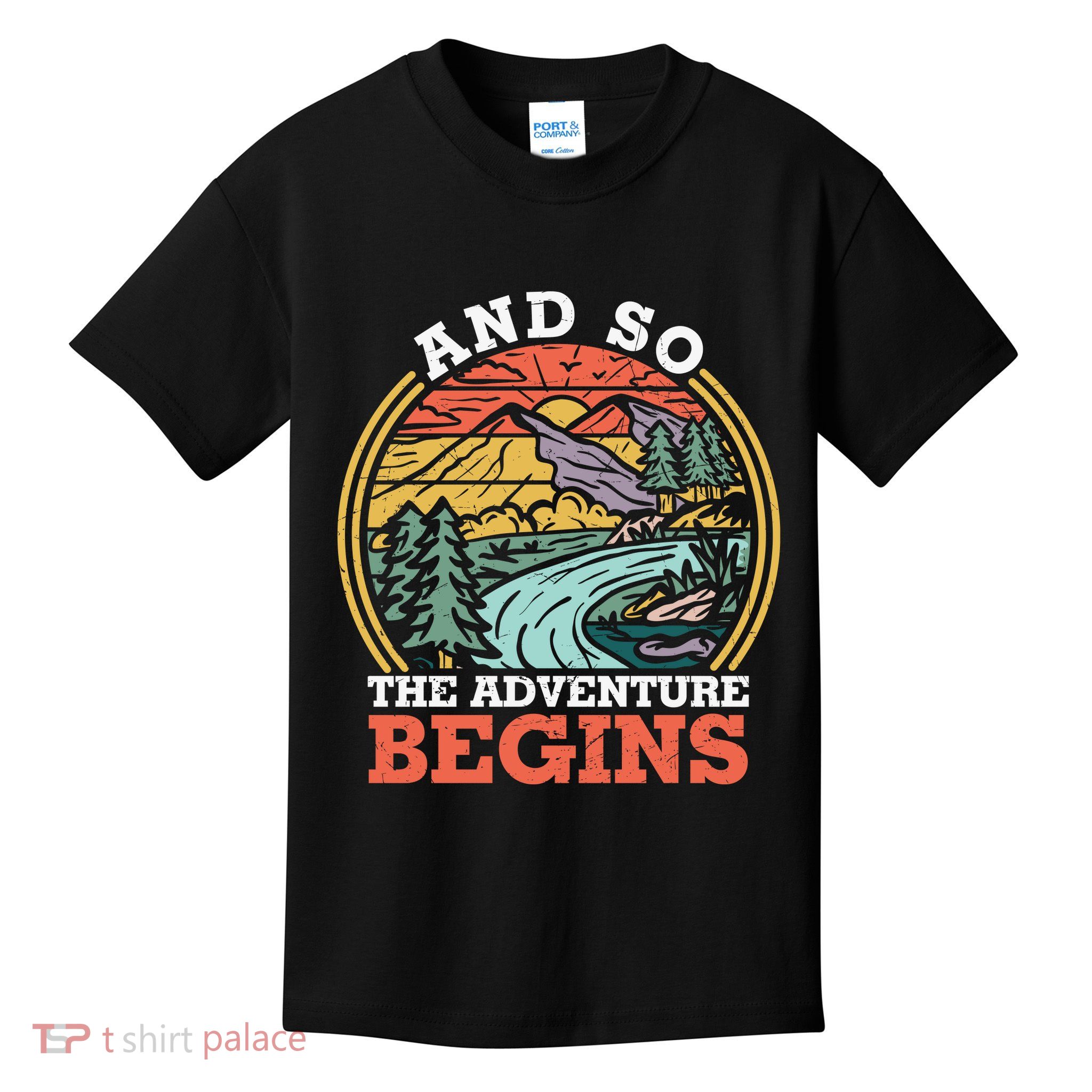 Humor And So The Adventure Begins Vintage Retro Kids T-Shirt