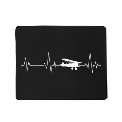 Heartbeat Airplane Single Engine EKG Aviator Flying Pilot Mousepad