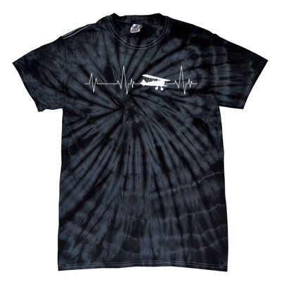 Heartbeat Airplane Single Engine EKG Aviator Flying Pilot Tie-Dye T-Shirt