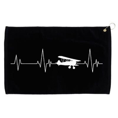 Heartbeat Airplane Single Engine EKG Aviator Flying Pilot Grommeted Golf Towel