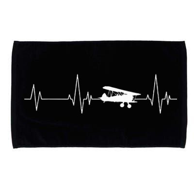 Heartbeat Airplane Single Engine EKG Aviator Flying Pilot Microfiber Hand Towel